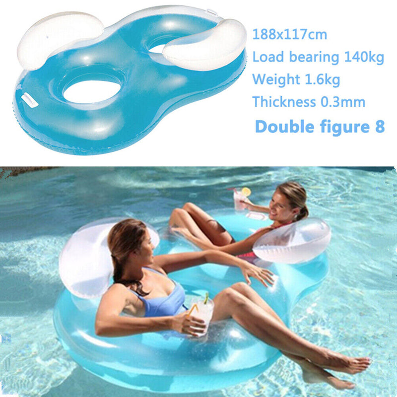 Inflatable Pool 8-character Swimming Ring Party Beach Water Sports Lounger Toys