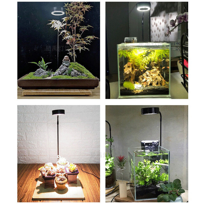 LED Aquarium Light USB Wood Base Aquatic Plants Grow Lighting Lamp for Fish
