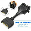 Trailer Adaptor 7 Pin Female Socket to 12 Pin Flat Male Plug Caravan Connector