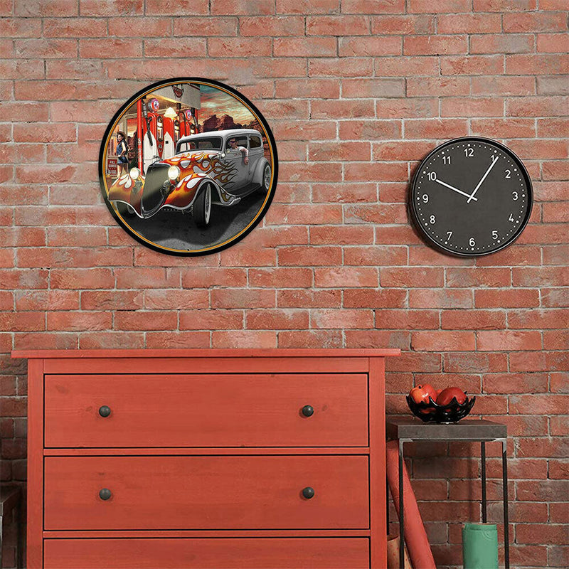 Round Car Retro Metal Plate Tin Sign Plaque Poster for Club Cafe Home (1)