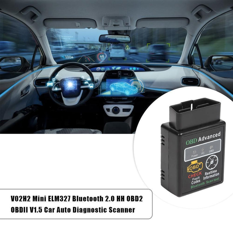 V02H2 Mini ELM327 Bluetooth HH OBDII OBD2 V1.5 Car Diagnostic Tool OBD 2 Scanner