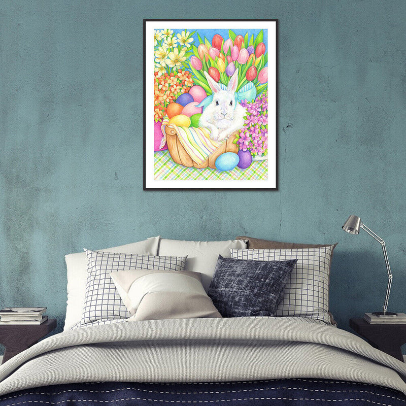 5D Diamond Painting Kit DIY Easter Bunny Eggs Full Square Drill Home Decorations