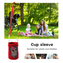Round Messenger Strap Water Bottle Insulated Protective Bag (Red Owl)