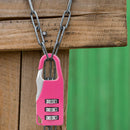 Mini 3 Digit Combination Padlock Zinc Alloy Travel Luggage Lock (Pink) Newly