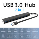 Portable USB2.0/3.0 HUB Multi USB Splitter 5Gbps High Speed 7 Ports USB Expander