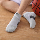 2pair Men Basketball Socks Anti-Slip Towel Bottom Thickened Short Sock Gray