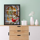 5D Full Round Diamond Painting DIY Christmas Snow Bird Living Room Decoration