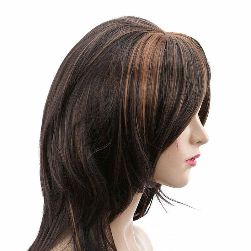Wig Multi-colors Long Straight  Wig High Temperature Silk Dark Brown Women Wig