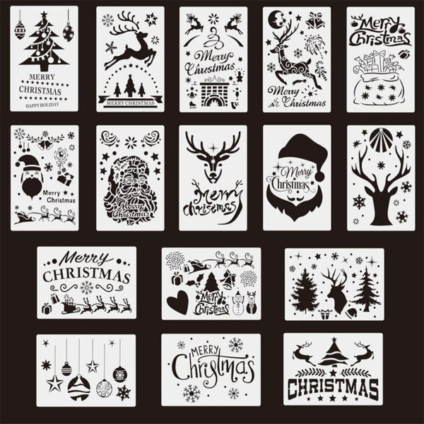 Decorative Merry Christmas Scrapbooking Layering Stencils Painting Template