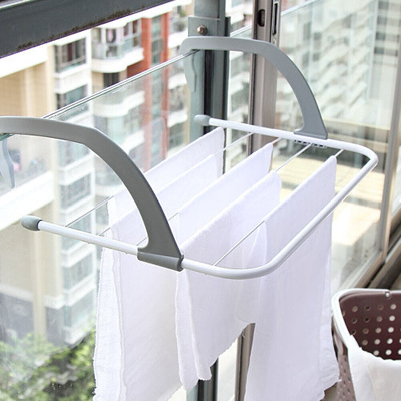 Clothes Drying Folding Towel Rack Indoor Outdoor Balcony Hanging Holders Newly