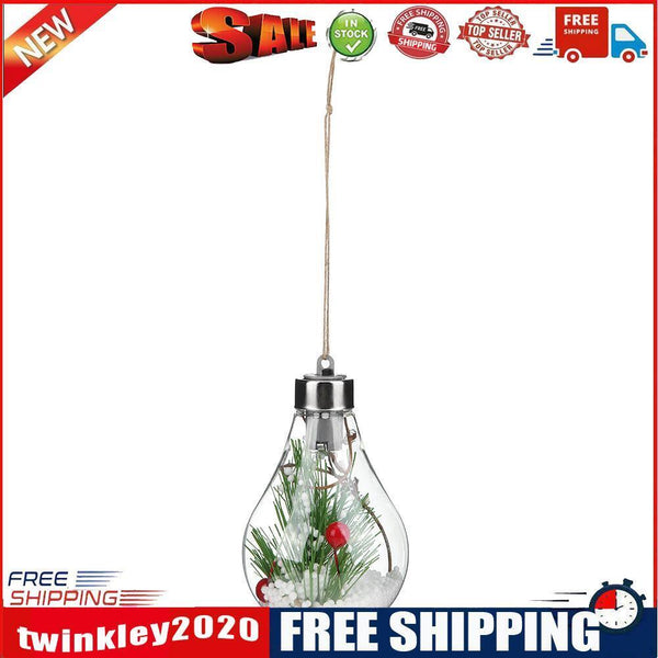 Soft Plastic Clear LED Christmas Light Bulb Ball Tree Hanging Bauble (785-B