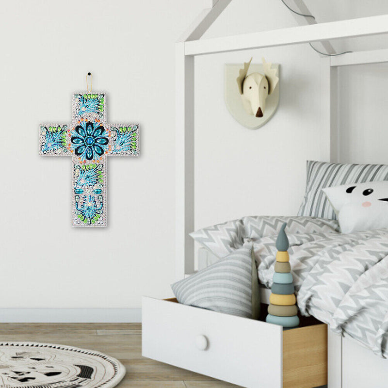 DIY Diamond Painting Cross Pendant Acrylic Mosaic Kit Rhinestone Hanging Arts