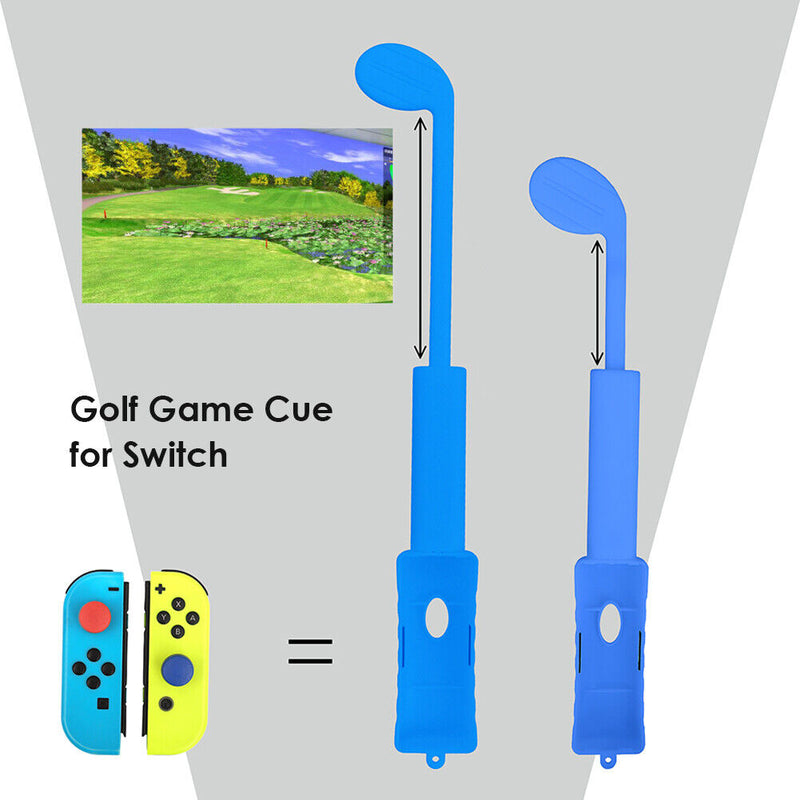 2pcs Retractable Golf Club for Nintend Switch Controller Adapter (Blue+Red)