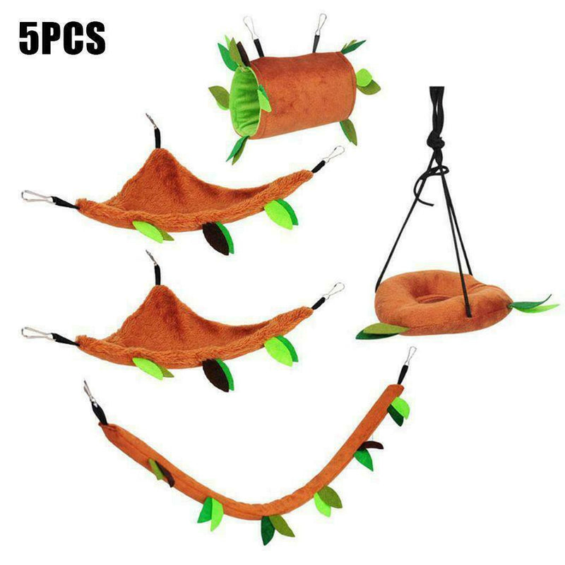 5Pcs Pet Hamster Bird Hanging Swing Hammock Animal Mouse Toys Bed Cage Rope G0Y8