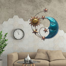 Artistic Sun Moon Metal Wall Decor - Celestial Themed Metal Wall Sculpture Newly