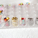 Clear Plastic Bead Storage Containers Set with 30 Pieces Small Round Jars