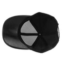 Unisex Leather Baseball Cap Outdoor Sport Adjustable Hat (Black)
