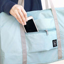 Solid Color Waterproof Foldable Travel Bags Portable Luggage Bag (Blue) Newly