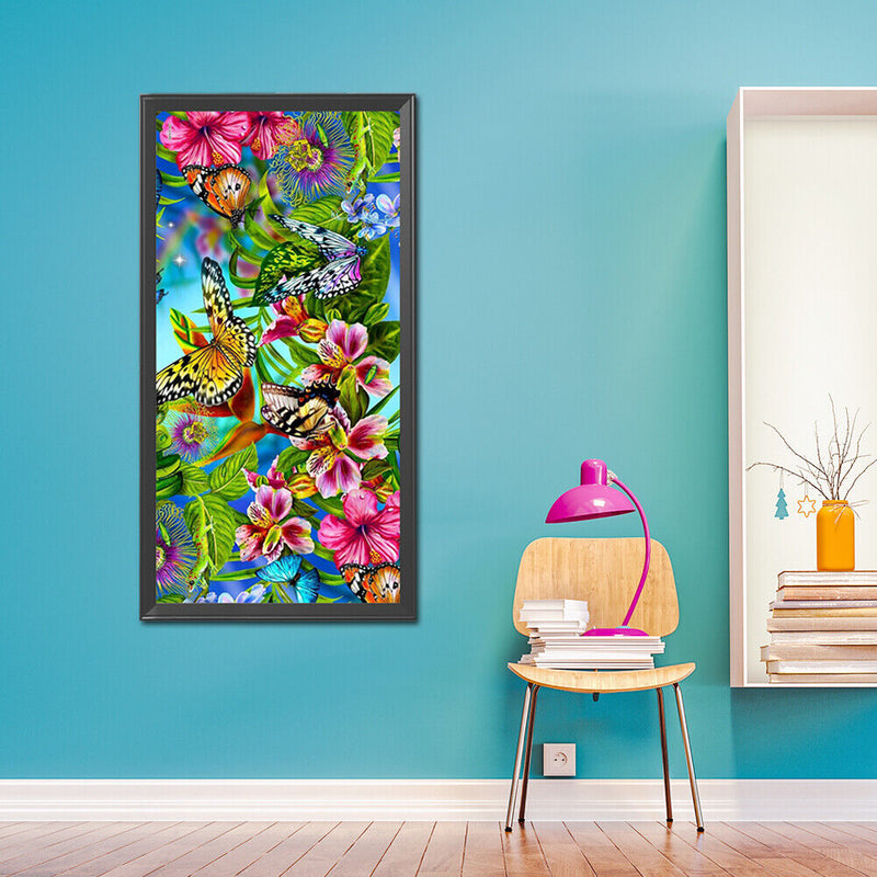 5D Diamond Painting DIY Flower butterfly in the forest Full Round Drill Wa