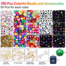 500pcs Mixed Square Alphabet Letter Beads and Round Beads Charms Acrylic Be