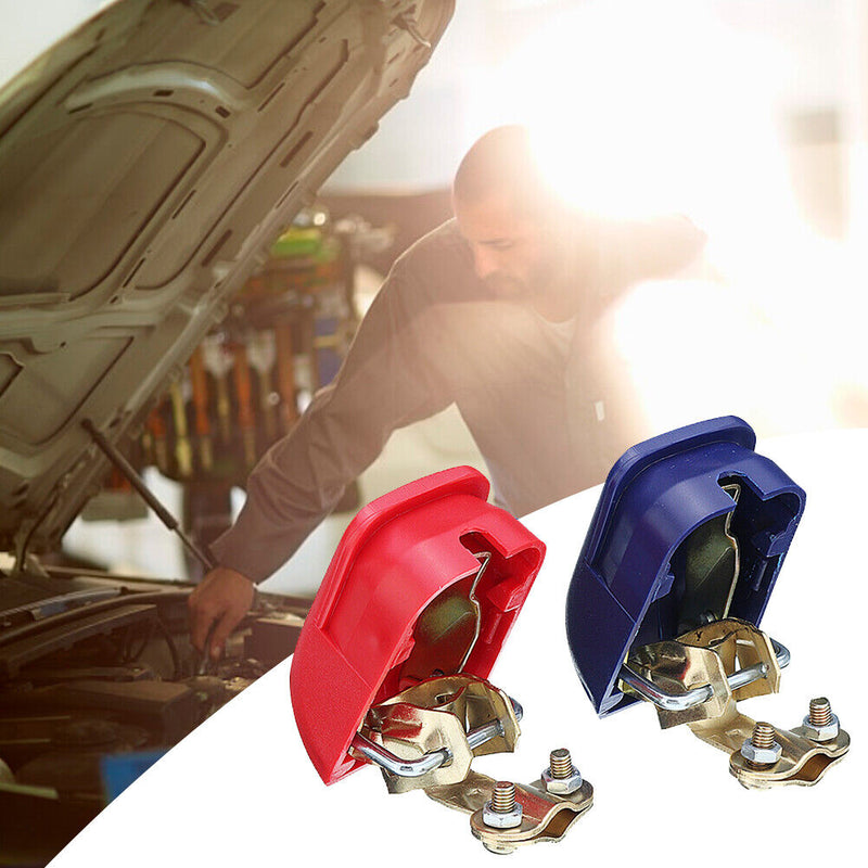 2pcs Quick Release Motorbike Battery Connector Car Terminal Clamp Cable Fix Clip