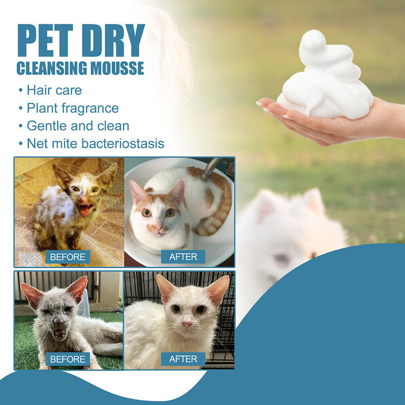 Portable Dog Dry Cleaning Shampoo Deodorant for Pet Outdoor Travel Bath Sup