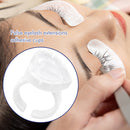 100pcs Heart Eyelash Extension Glue Ring Holder Eyelash Glue Cup (White)