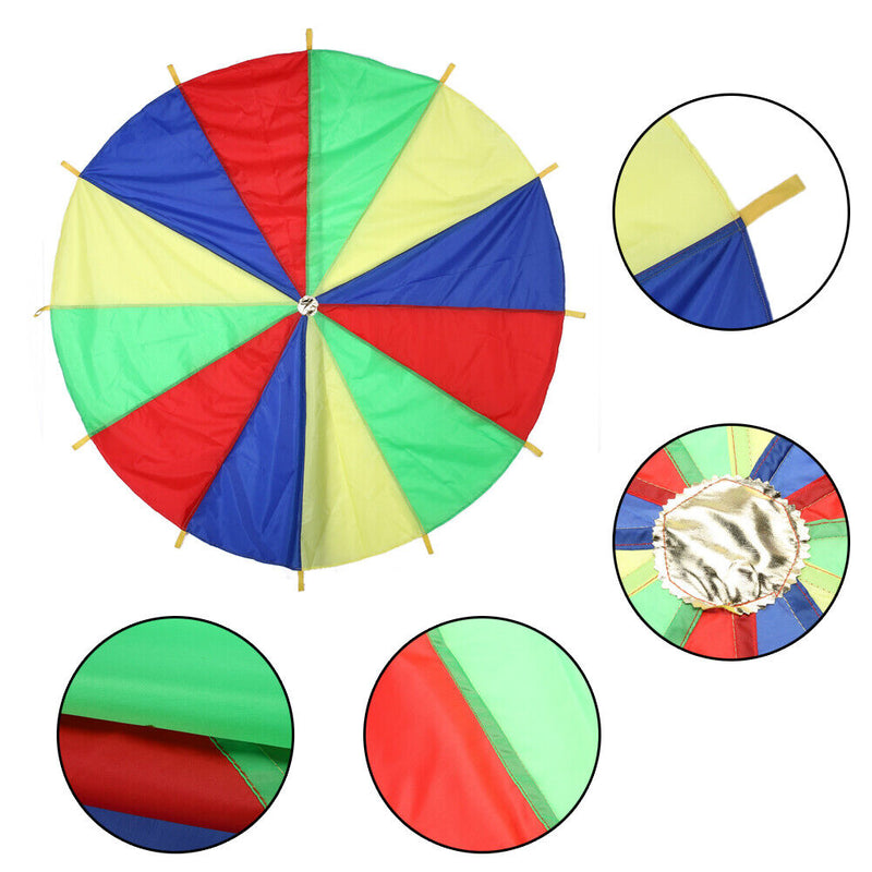 2M 8Handles Kids Kid Game Rainbow Parachute Outdoor Game Exercise Sport Sp