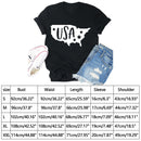 Independence Day Print USA Letter Tea T-Shirt (Black M)