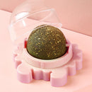 Rotatable Cat Treat Toys with Catnip Snack Licking Ball Kitten Molar (Pink)