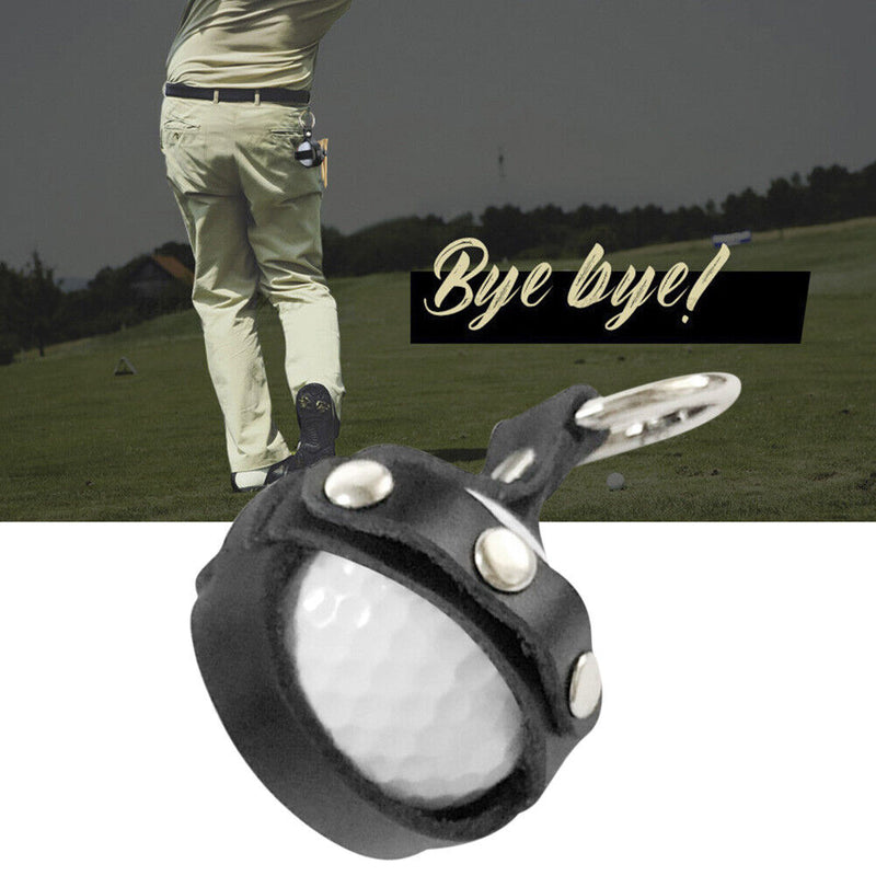 Outdoor Golf Protective Ball Cover Cowhide Leather Golf Training Ball Bag Hol