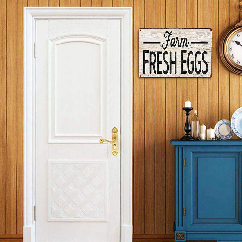 Fresh Eggs Retro Metal Plate Tin Sign for Bar Pub Club Cafe Wall Iron Painting