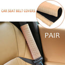2pcs Car Safety Seat Belt Covers PU Leather Shoulder Protection Pad (Beige)