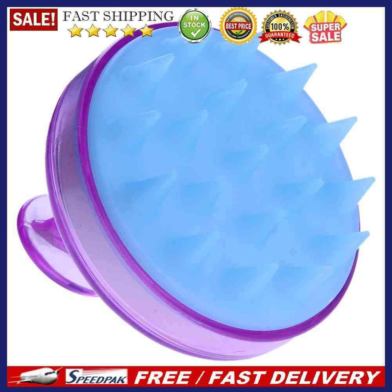 Silicone Head Shampoo Scalp Massage Brush Hair Scalp Washing Comb(Purple)