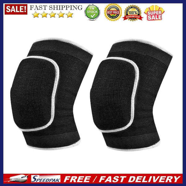 2pcs Warm Knee Support Kneepad Breathable Basketball Knee Pad Strap (Black)