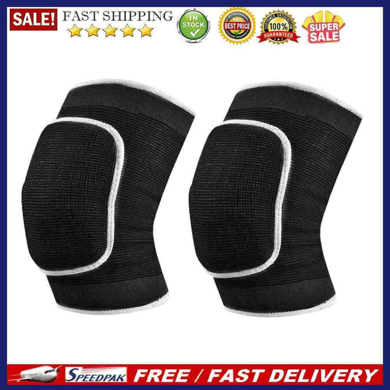 2pcs Warm Knee Support Kneepad Breathable Basketball Knee Pad Strap (Black)