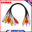 Black Audio Video Cable 25cm 3RCA Male Female 6RCA Female Audio Video-Ka