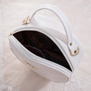 3pcs Women Alligator PU Circle Zip Crossbody Shoulder Bag Handbag(White)