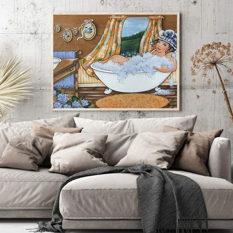 Oil Paint By Numbers Picture DIY Painting Bathing Woman Acrylic Paint Decor
