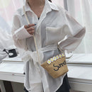 Straw Messenger Bags Woven Beach Crossbody Women Shoulder Handbags (Camel)