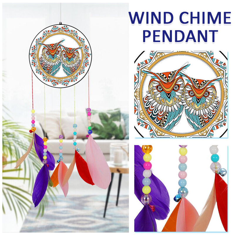 Acrylic Lucky Wind Chime Diamond Painting Dream Catcher Pendant Home Art Deco