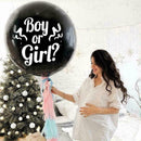 36" Large Black Gender Reveal Balloon Oh Baby Boy Girls Confetti I0M0 T5F5