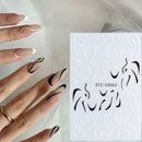 Nail Art Stickers Decals Black White Wavy Swirls Manure Abstract HOT Lines C2O2