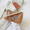 Retro Butterfly Chain PU Leather Shoulder Underarm Bag Women Casual Small P