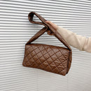 Female Quilted Cotton Padded Lattice Armpit Bag Large Capacity Tote Shoulder Bag