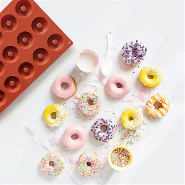 Dessert Chocolate Silicone Donut Mould Round Shaped Baking Pan Doughnut Molds