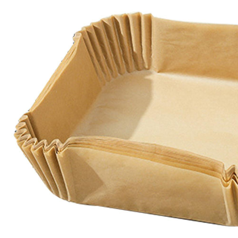 50pcs Air Fryer Disposable Paper Liner Mat Square Steamer Basket (Beige)*2