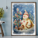 30x40cm 5D DIY Full Round Drill Diamond Painting Snowman Cartoon for Home Dec