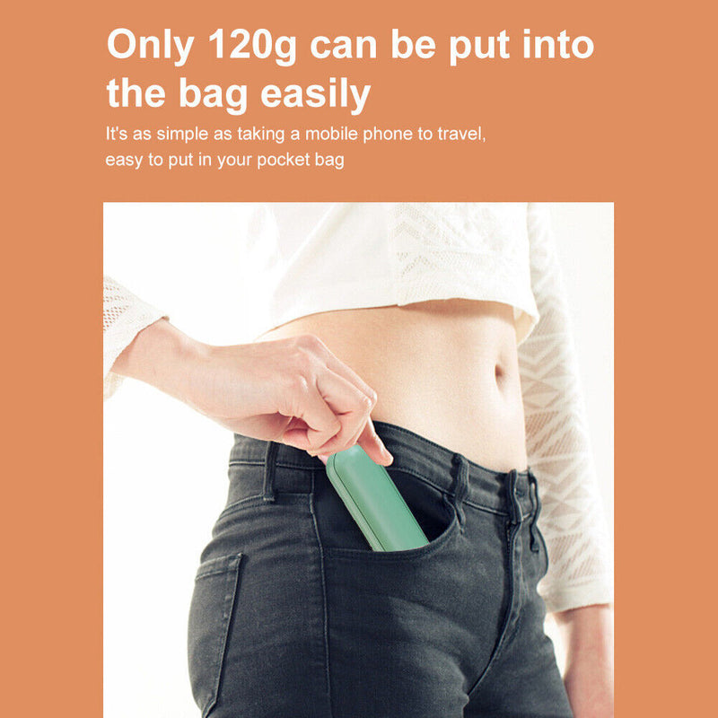 Pocket Fan USB Rechargeable Folding Fan 2000mAh Power Bank Function (Green)