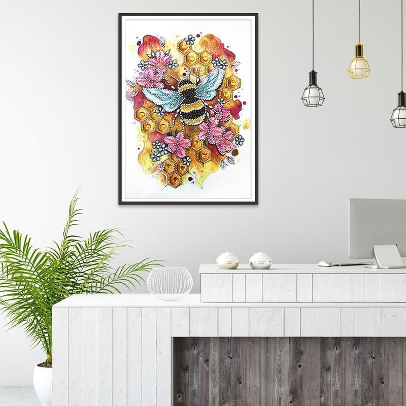 5D DIY Special Shaped Diamond Painting Bee Embroidery Mosaic Kits Wall Decor